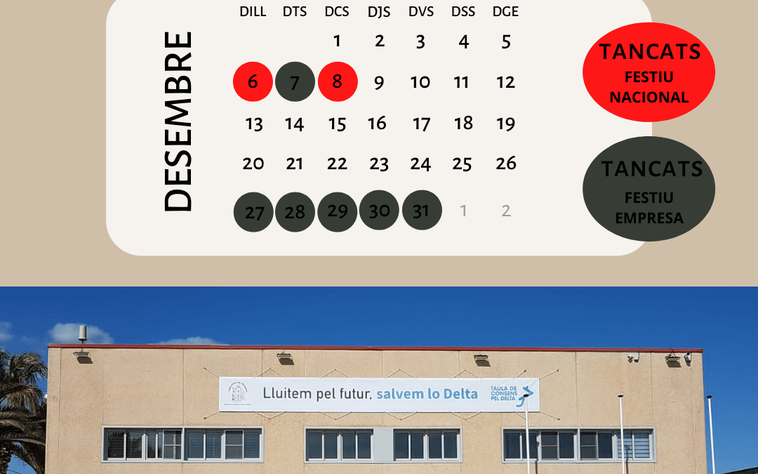 Horari Desembre