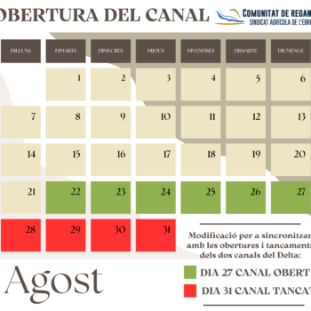 Calendari Obertures – Agost