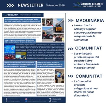 Butlletí informatiu de la Comunitat de Regants. Setembre 2026